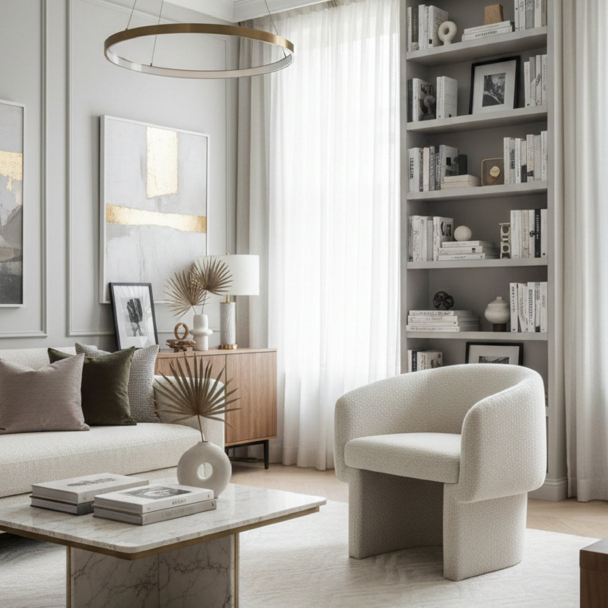 Modern European furniture - White Curved Occasional Chair - www.oroa.com