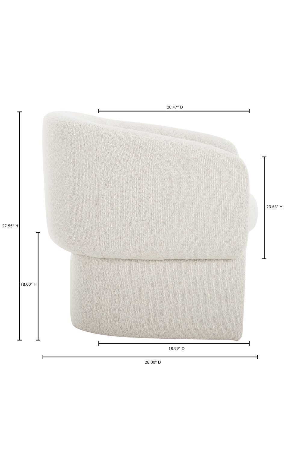 Modern European furniture - White Curved Occasional Chair - www.oroa.com