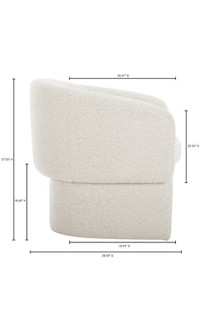 Modern European furniture - White Curved Occasional Chair - www.oroa.com