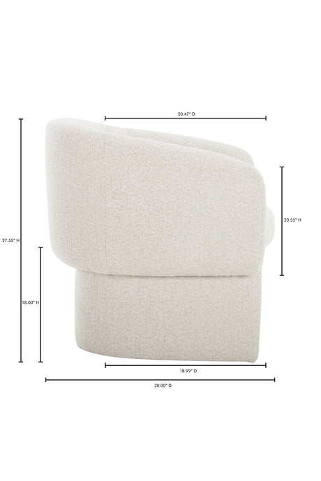 Modern European furniture - White Curved Occasional Chair - www.oroa.com