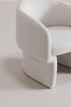 Modern European furniture - White Curved Occasional Chair - www.oroa.com