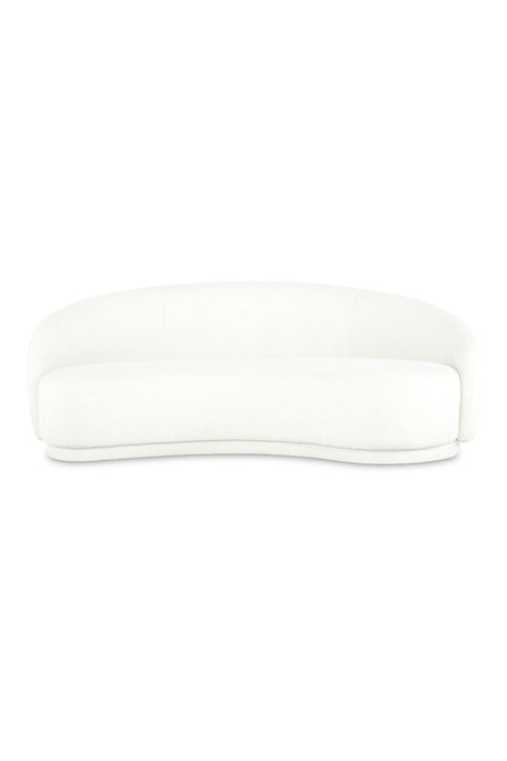 Modern European furniture - Curved Cream Boucle Sofa - www.oroa.com
