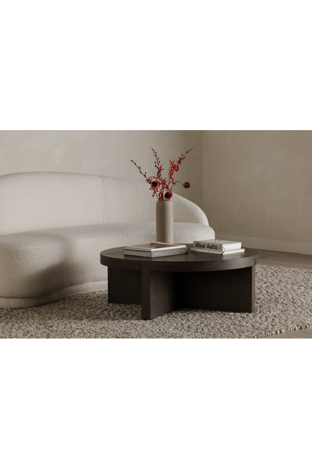 Curved Cream Boucle Sofa | Novi Living Excelsior  | Oroa.com