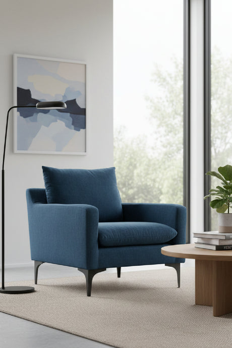 Blue Angled-Back Lounge Chair | Novi Living Paris | Oroa.com