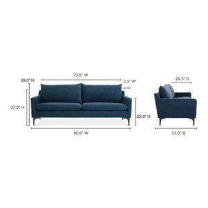 Angled Back Minimalist Sofa | Novi Living Paris