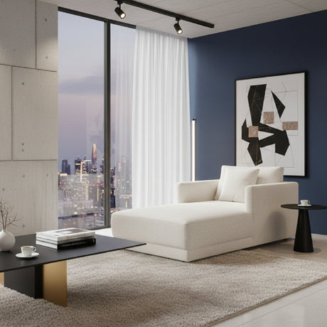 Boucle Belnd Chaise Lounge | Novi Living Bryn