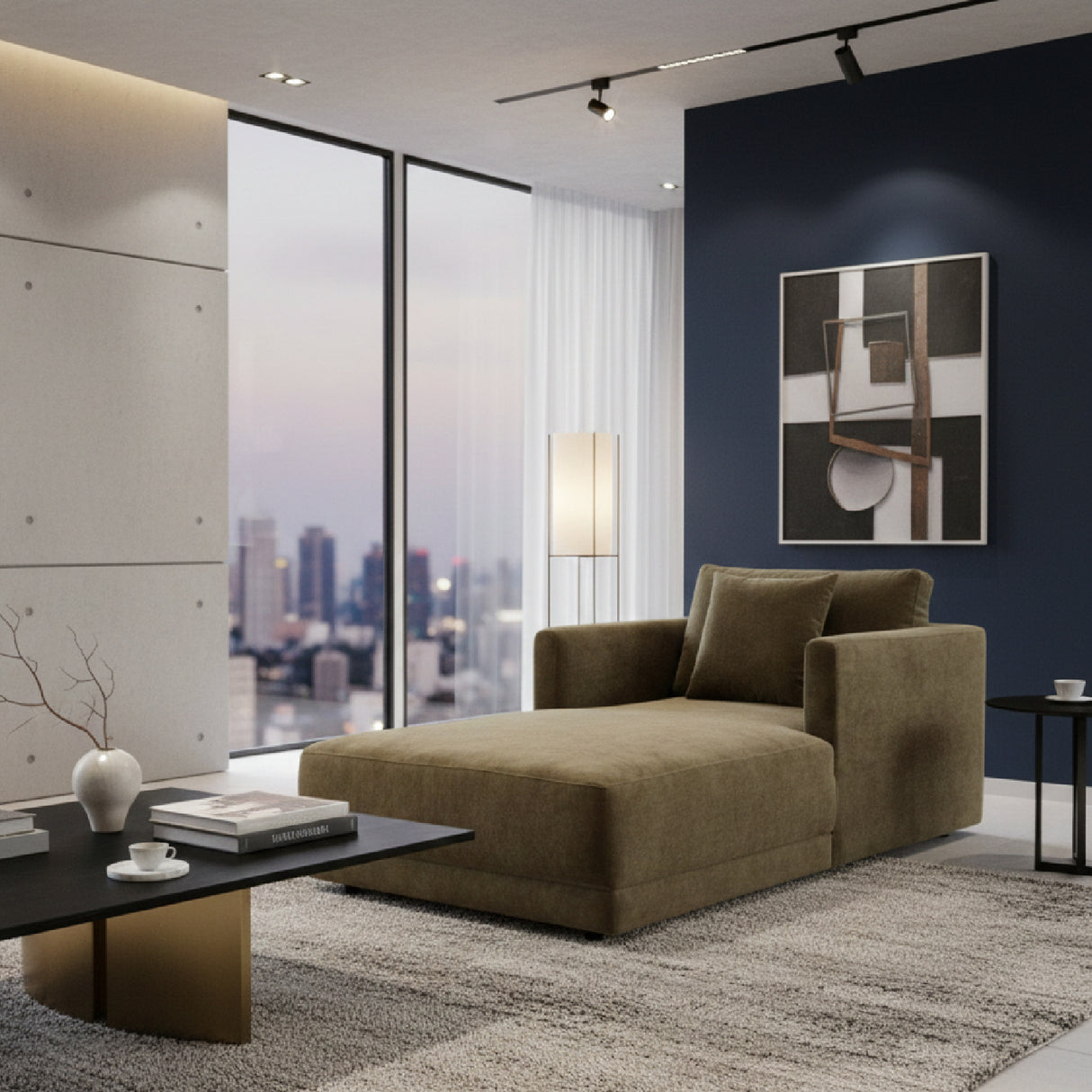 Boucle Belnd Chaise Lounge | Novi Living Bryn