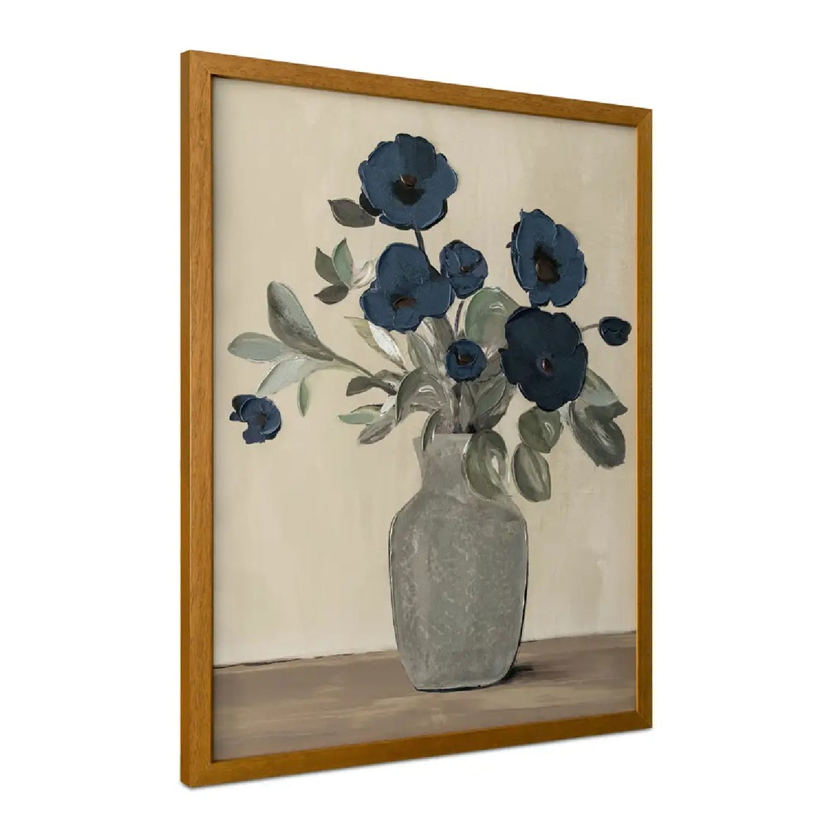 Modern European furniture - Blue Flowers Framed Painting - www.oroa.com