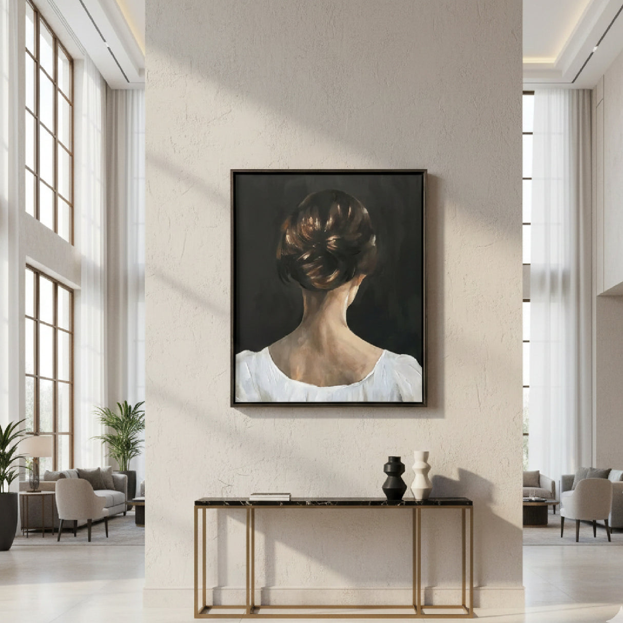 Modern European furniture - Woman's Back Profile Painting - www.oroa.com