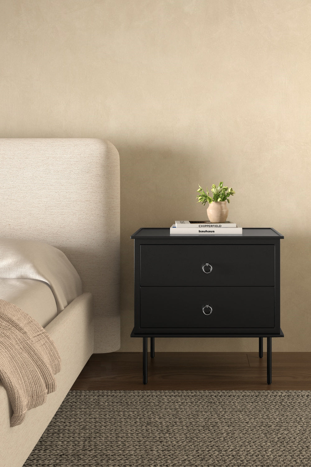 2-Drawer Wooden Nightstand | Novi Living Reagan | Oroa.com
