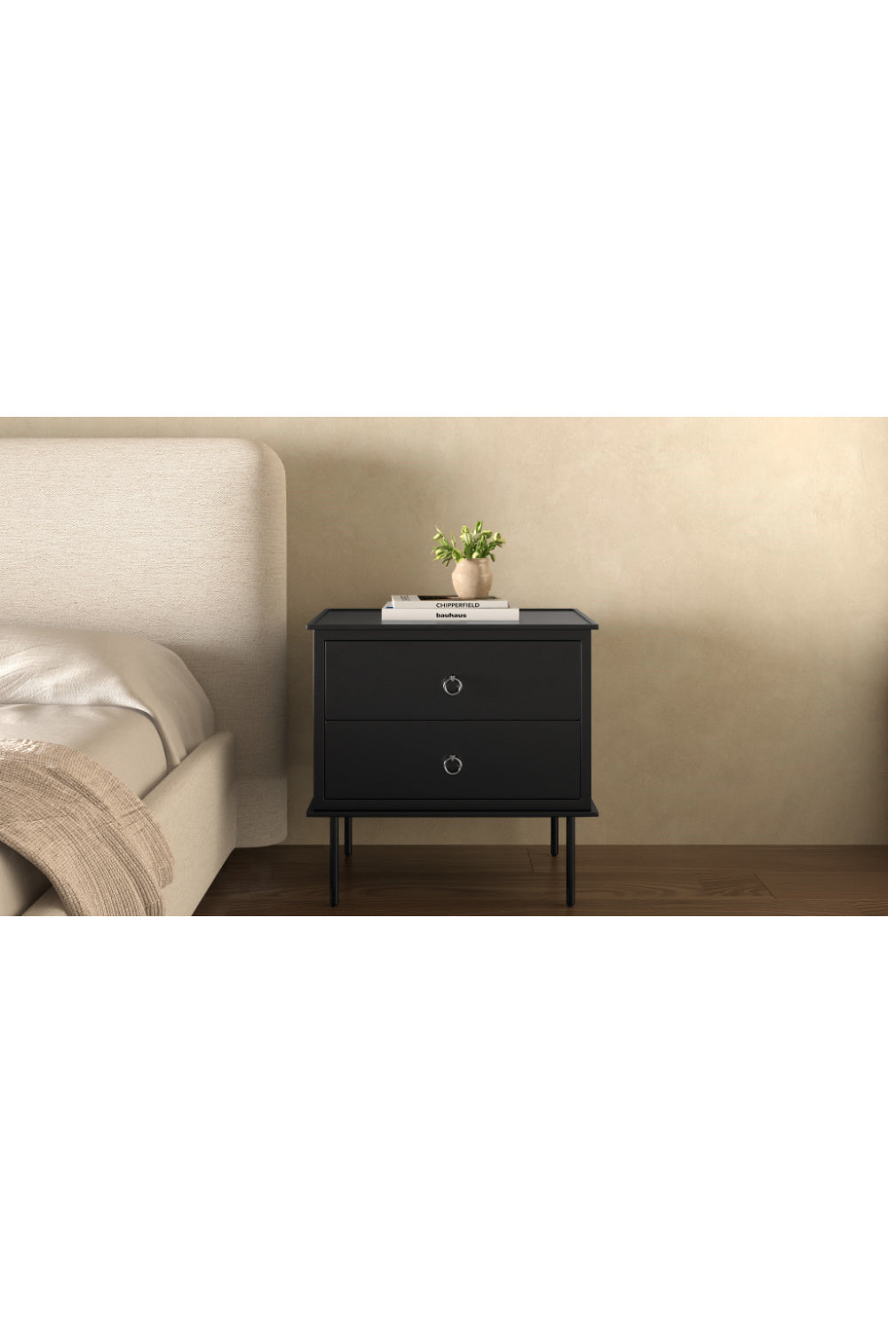 2-Drawer Wooden Nightstand | Novi Living Reagan | Oroa.com