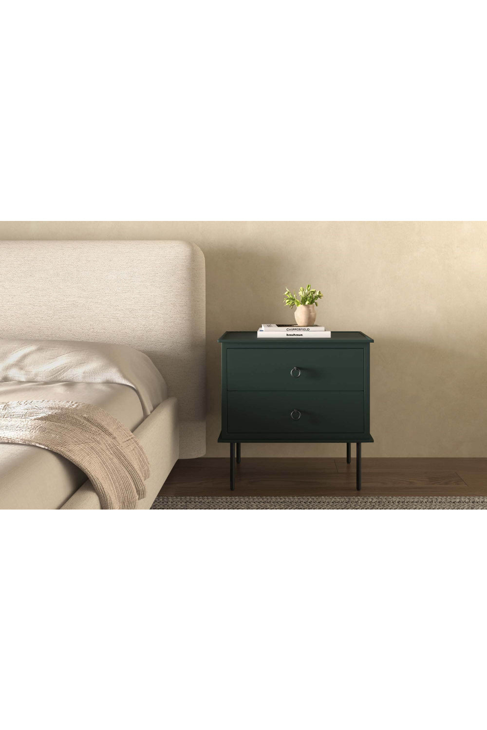 2-Drawer Wooden Nightstand | Novi Living Reagan | Oroa.com