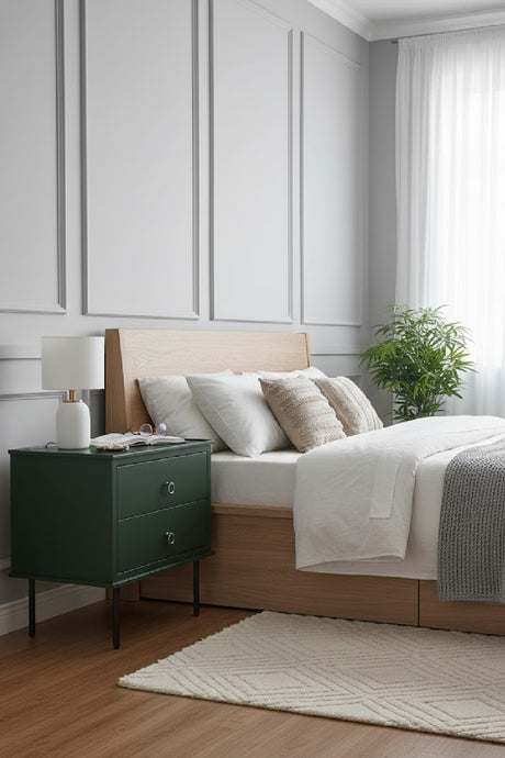 2-Drawer Wooden Nightstand | Novi Living Reagan | Oroa.com