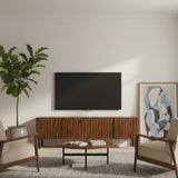 Modern European furniture - Solid Acacia 4-Door Media Cabinet - www.oroa.com