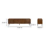 Modern European furniture - Solid Acacia 4-Door Media Cabinet - www.oroa.com