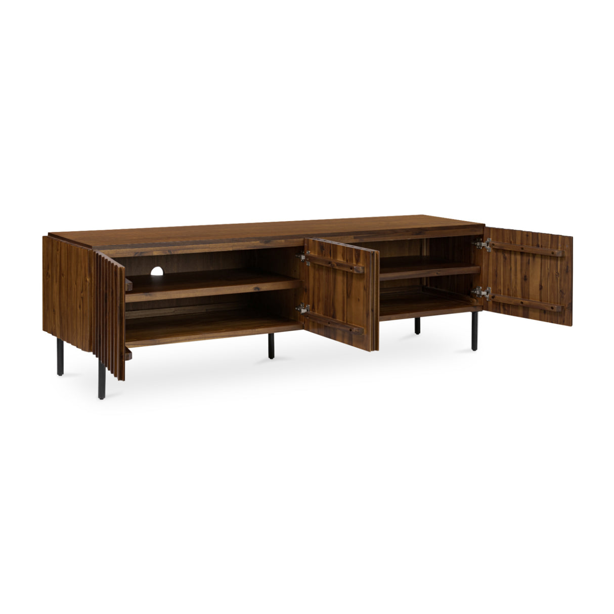 Modern European furniture - Solid Acacia 4-Door Media Cabinet - www.oroa.com