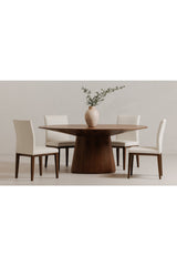Modern European furniture - Walnut Veneer Oval Dining Table - www.oroa.com