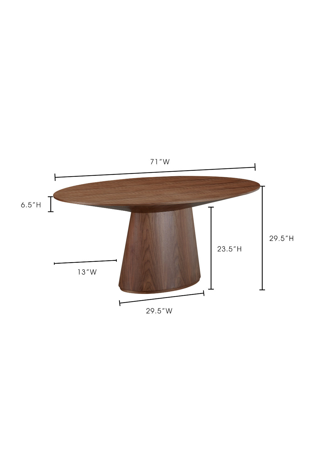 Walnut Veneer Oval Dining Table | Novi Living Otago