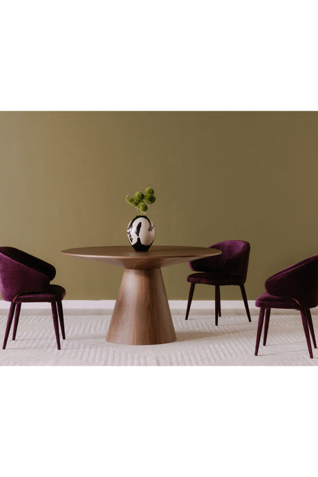 Modern European furniture - Round Oak Veneer Dining Table - www.oroa.com