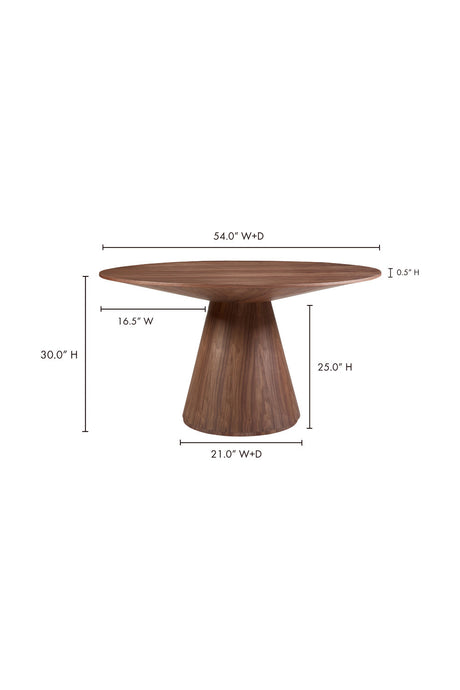 Modern European furniture - Round Oak Veneer Dining Table - www.oroa.com