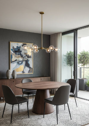 Round Oak Veneer Dining Table | Novi Living Otago | Oroa.com