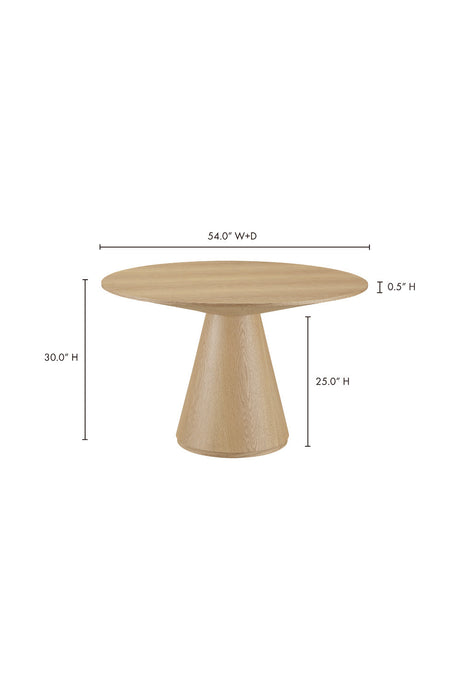 Modern European furniture - Round Oak Veneer Dining Table - www.oroa.com
