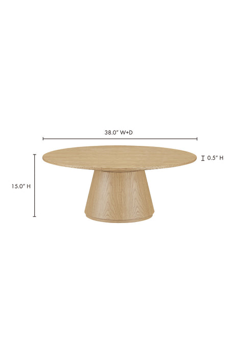 Modern European furniture - Round Oak Veneer Coffee Table - www.oroa.com