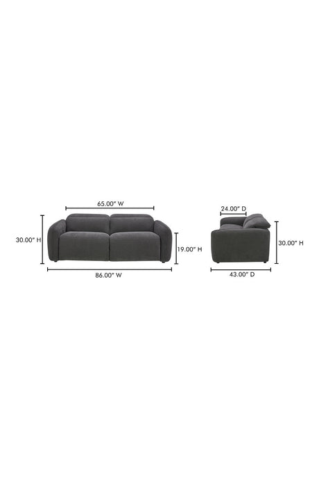 Modern European furniture - Gray Power Recliner Sofa - www.oroa.com