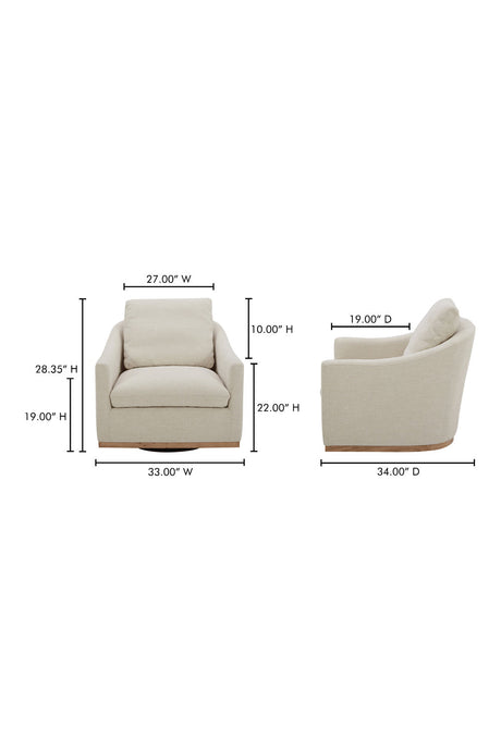 Modern European furniture - Barrel Back Swivel Lounge Chair - www.oroa.com