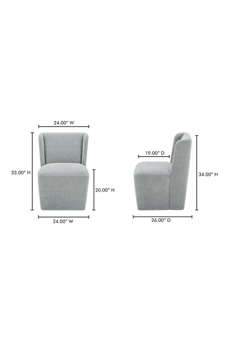Modern European furniture - Upholstered Rolling Dining Chair - www.oroa.com
