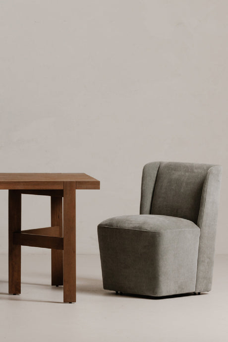 Modern European furniture - Upholstered Rolling Dining Chair - www.oroa.com