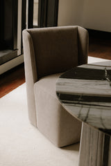 Modern European furniture - Upholstered Rolling Dining Chair - www.oroa.com