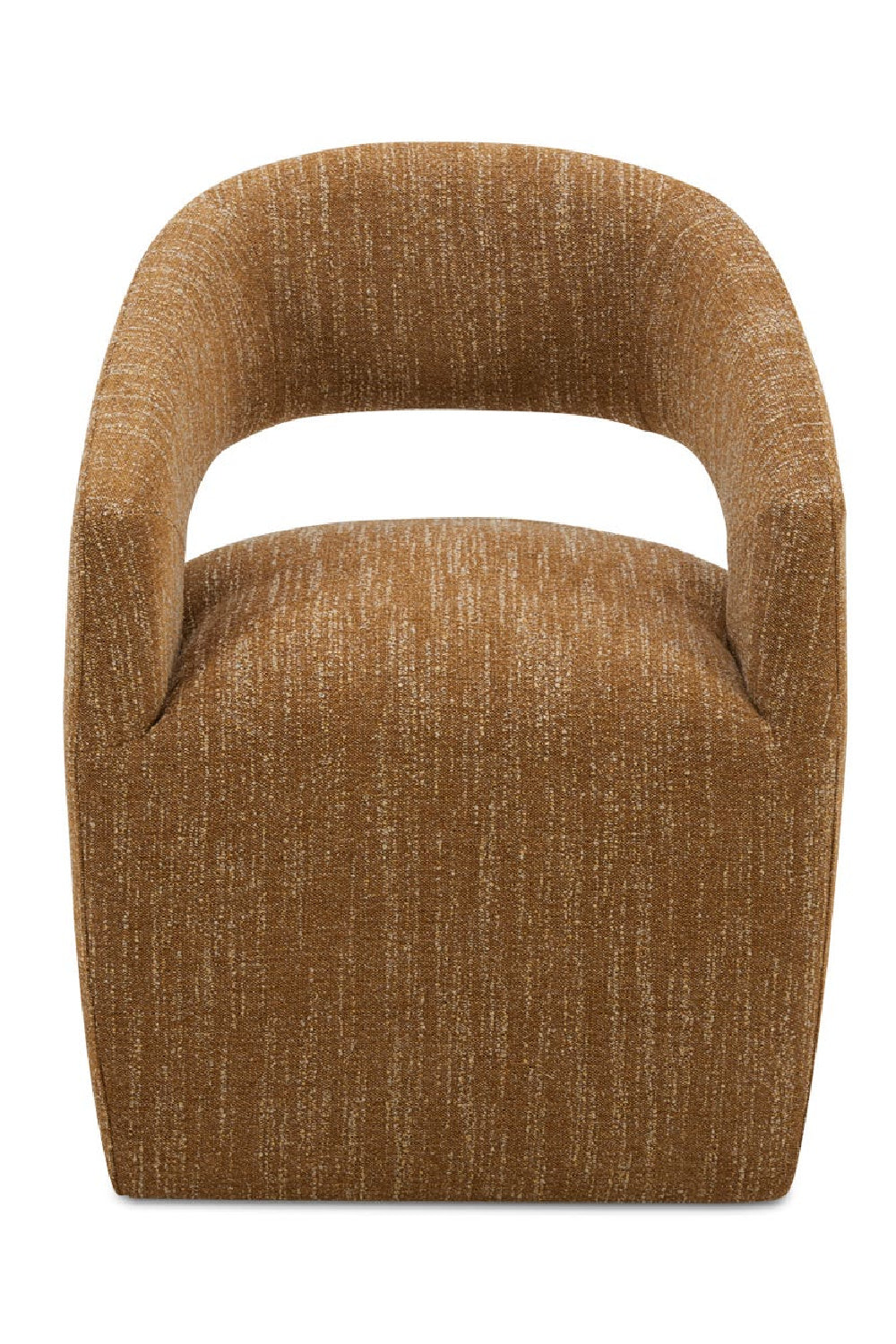 Modern European furniture - Brown Open-Back Rolling Dining Chair - www.oroa.com