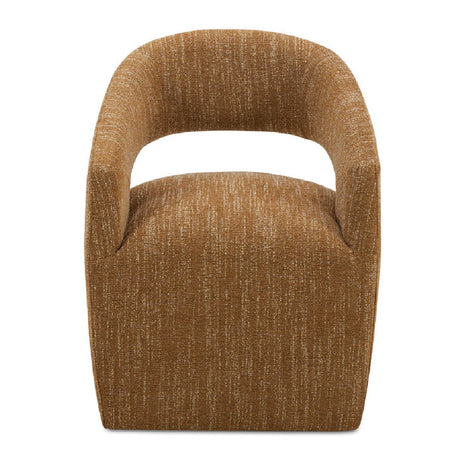 Modern European furniture - Brown Open-Back Rolling Dining Chair - www.oroa.com