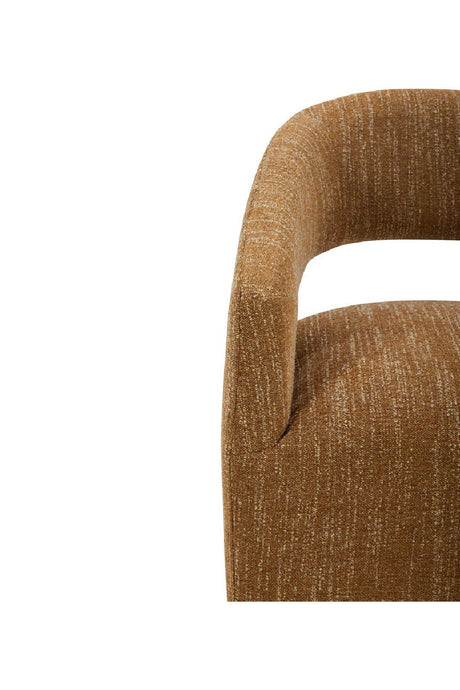 Modern European furniture - Brown Open-Back Rolling Dining Chair - www.oroa.com