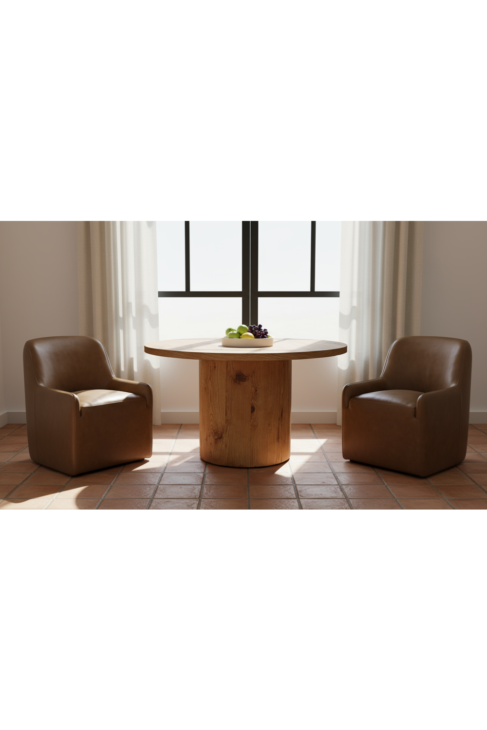 Upholstered Rolling Dining Chair | Novi Living Sandy | Oroa.com