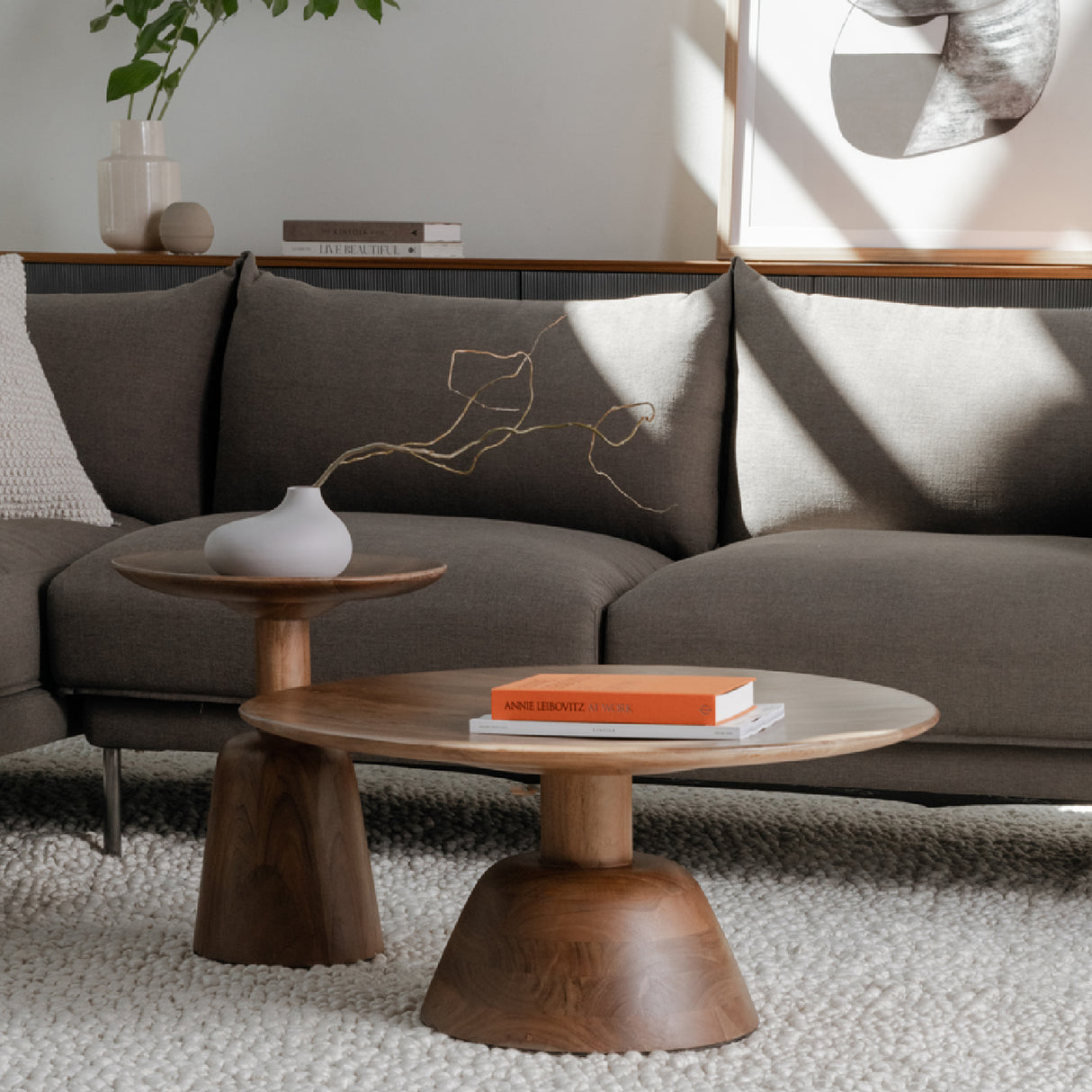 Modern European furniture - Wooden Round Coffee Table - www.oroa.com