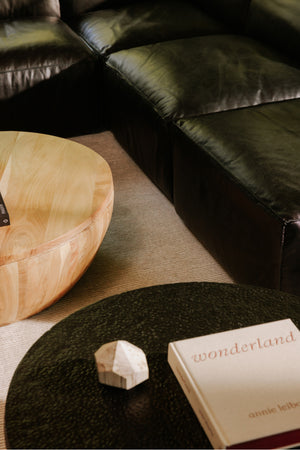 Modern European furniture - Round Acacia Storage Coffee Table - www.oroa.com