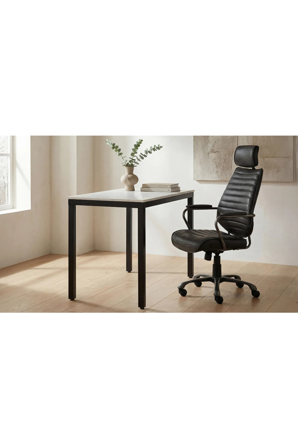 Modern European furniture - White Marble Mini Desk - www.oroa.com