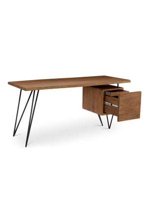Modern European furniture - Solid Acacia 1-Drawer Desk - www.oroa.com