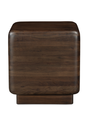 Modern European furniture - Brown Acacia Cube Side Table - www.oroa.com