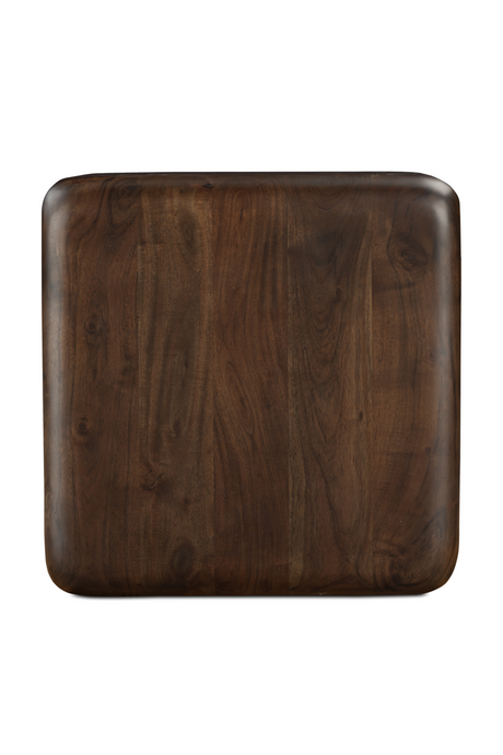 Modern European furniture - Brown Acacia Cube Side Table - www.oroa.com