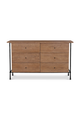 Modern European furniture - Wire-Brushed Acacia 6-Drawer Dresser - www.oroa.com