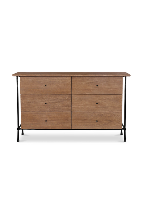 Wire-Brushed Acacia 6-Drawer Dresser | Novi Living Rene | Oroa.com