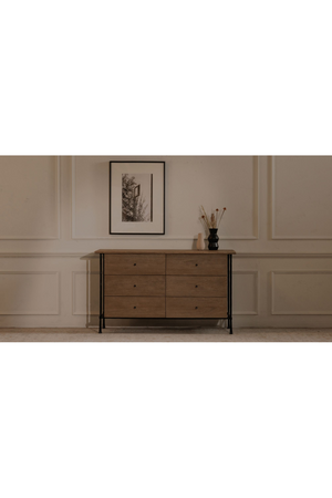 Wire-Brushed Acacia 6-Drawer Dresser | Novi Living Rene | Oroa.com