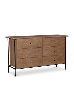 Wire-Brushed Acacia 6-Drawer Dresser | Novi Living Rene | Oroa.com