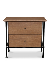 Modern European furniture - Wire-Brushed Acacia 2-Drawer Nightstand - www.oroa.com