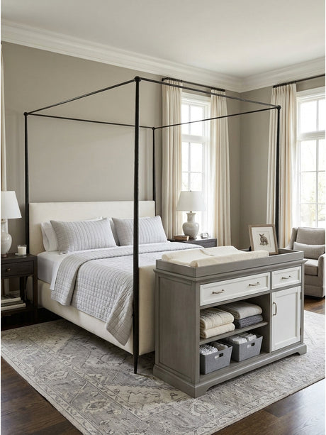 Beige Canopy Style Bed - Novi Living Viola - view 9