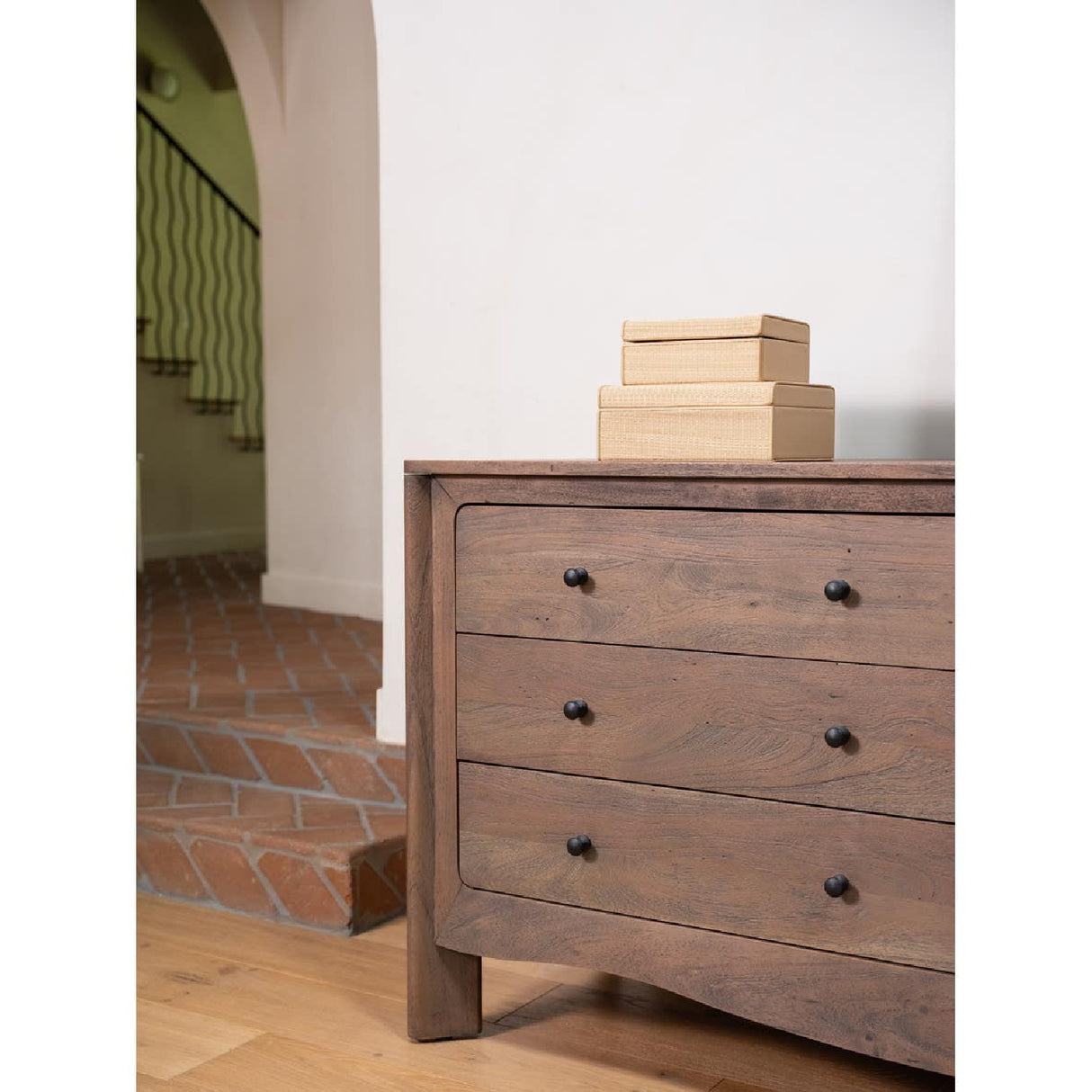 Modern or European furniture - Brown Acacia 6-Drawer Dresser - www.oroa.com