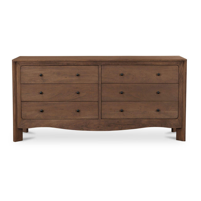 Modern or European furniture - Brown Acacia 6-Drawer Dresser - www.oroa.com